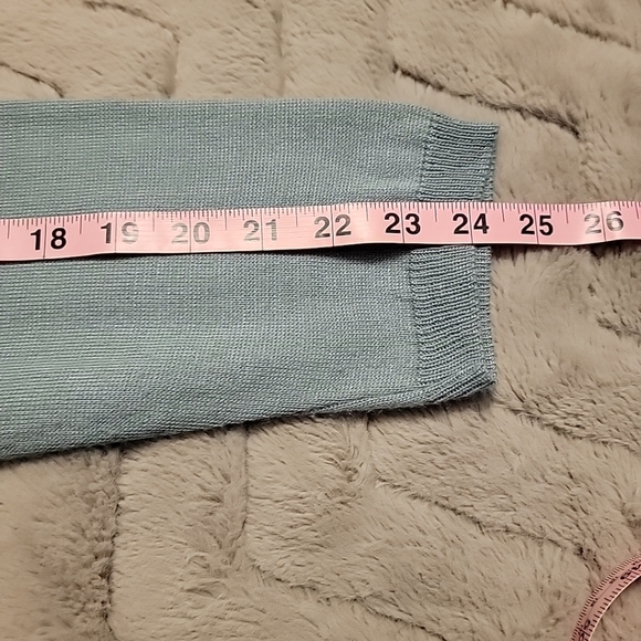 Maurices Size XL Open Cardigan Light Green Pointelle Stitch Detail Back Long Slv - Picture 11 of 12